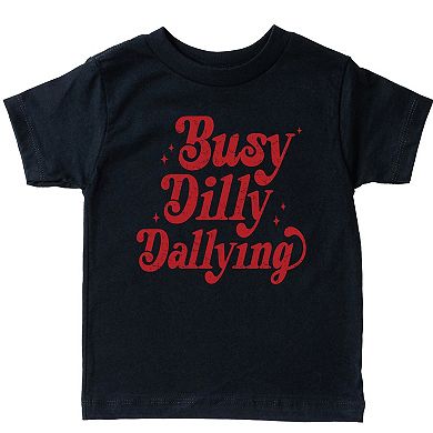 Busy Dilly Dallying Stars Distressed - Toddler Short Sleeve Graphic T-Shirt