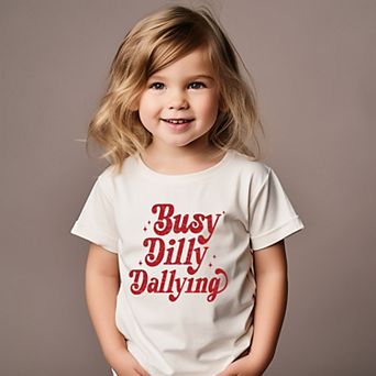 Busy Dilly Dallying Stars Distressed - Toddler Short Sleeve Graphic T-Shirt