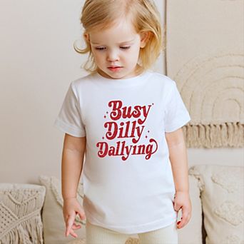 Busy Dilly Dallying Stars Distressed - Toddler Short Sleeve Graphic T-Shirt
