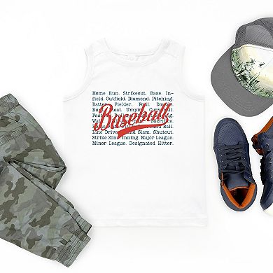 Baseball Words Stacked - Youth Tank Top