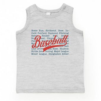 Baseball Words Stacked - Youth Tank Top