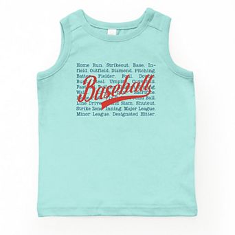 Baseball Words Stacked - Youth Tank Top