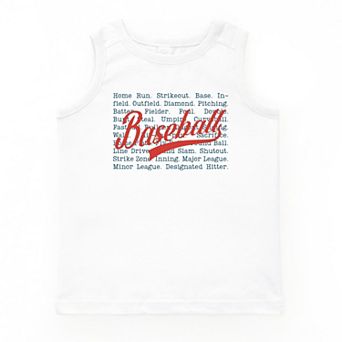 Baseball Words Stacked - Youth Tank Top