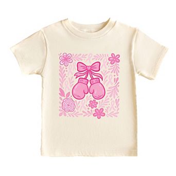 Breast Cancer Boxing Gloves - Toddler Short Sleeve Graphic T-Shirt