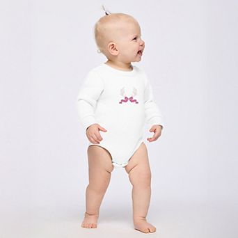 Embroidered Antler Bow - Infant Fleece BodySuit