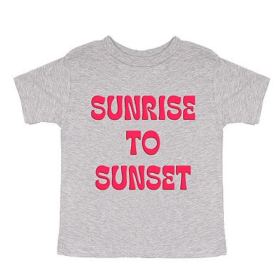 Sunrise To Sunset Puff Print - Toddler Short Sleeve Graphic T-Shirt