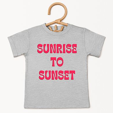Sunrise To Sunset Puff Print - Toddler Short Sleeve Graphic T-Shirt
