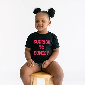 Sunrise To Sunset Puff Print - Toddler Short Sleeve Graphic T-Shirt