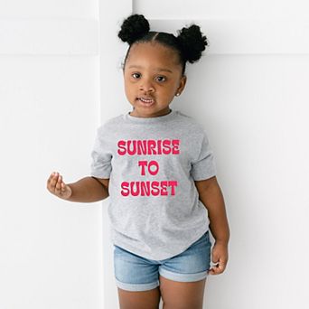 Sunrise To Sunset Puff Print - Toddler Short Sleeve Graphic T-Shirt