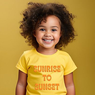 Sunrise To Sunset Puff Print - Toddler Short Sleeve Graphic T-Shirt