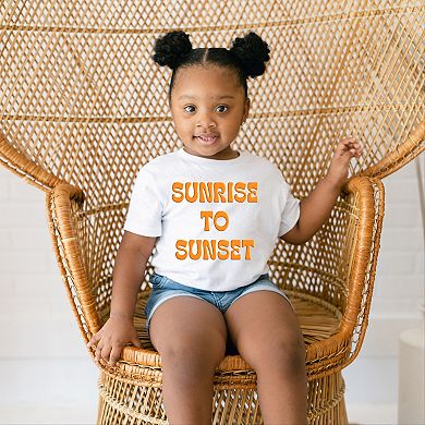 Sunrise To Sunset Puff Print - Toddler Short Sleeve Graphic T-Shirt