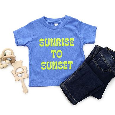 Sunrise To Sunset Puff Print - Toddler Short Sleeve Graphic T-Shirt