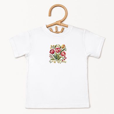 Bloom Tulips - Toddler Short Sleeve Graphic T-Shirt
