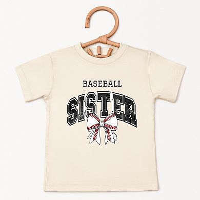 Baseball Sister Varsity Coquette - Toddler Short Sleeve Graphic T-Shirt