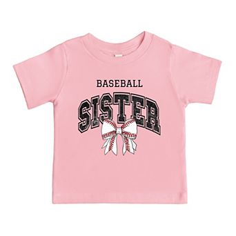 Baseball Sister Varsity Coquette - Toddler Short Sleeve Graphic T-Shirt