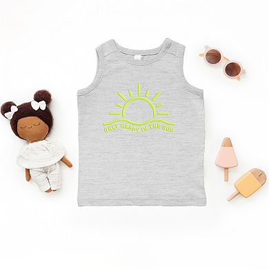 Only Happy In The Sun Puff Print - Toddler Graphic Tank