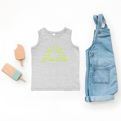 Only Happy In The Sun Puff Print - Toddler Graphic Tank