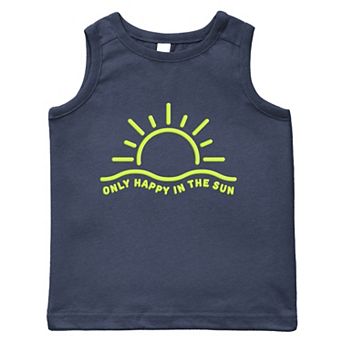 Only Happy In The Sun Puff Print - Toddler Graphic Tank
