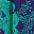 Green Floral Dark Blue
