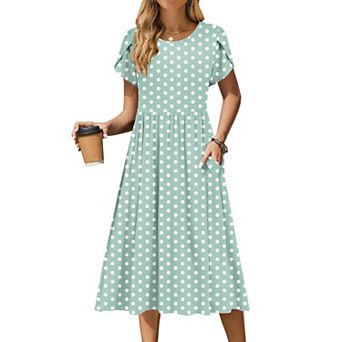 Zeagoo Women s Boho Midi T Shirt Dress, A Line Casual Summer Sundress with Pockets
