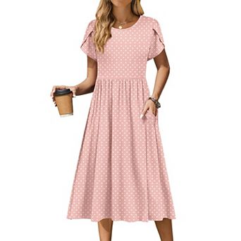 Zeagoo Women s Boho Midi T Shirt Dress, A Line Casual Summer Sundress with Pockets