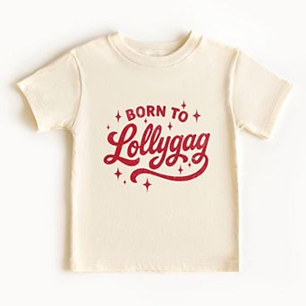 Born To Lollygag Stars Distressed - Toddler Short Sleeve Graphic T-Shirt