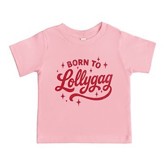 Born To Lollygag Stars Distressed - Toddler Short Sleeve Graphic T-Shirt