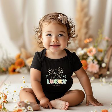 Mini Smiley Lucky Aria - Baby Short Sleeve Graphic Bodysuit