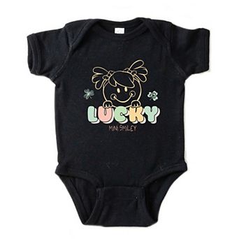 Mini Smiley Lucky Aria - Baby Short Sleeve Graphic Bodysuit