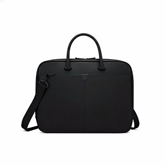 ZUQIETA 15.6" Water-Resistant Leather Laptop Messenger Bag - Padded Compartment & Shoulder Strap