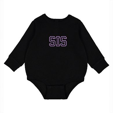 Embroidered Sis Outline - Infant Fleece BodySuit