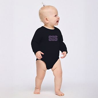 Embroidered Sis Outline - Infant Fleece BodySuit