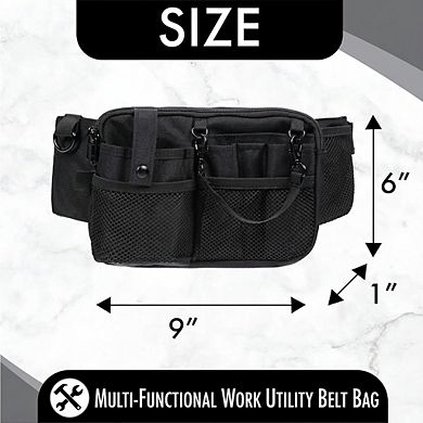 ZUQIETA Nurse Fanny Pack with Multi-Compartment & Tape Holder for Nurses & Students, Black