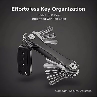 ZUQIETA Compact Key Holder Organizer for Up to 8 Keys - Minimalist Clutter-Free Keychain