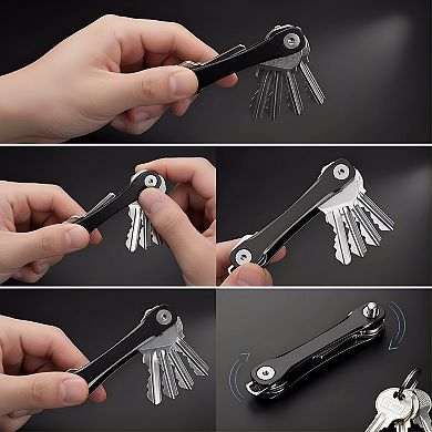 ZUQIETA Compact Key Holder Organizer for Up to 8 Keys - Minimalist Clutter-Free Keychain