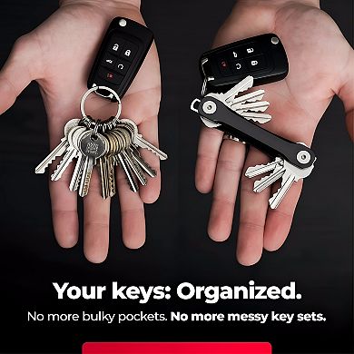 ZUQIETA Compact Key Holder Organizer for Up to 8 Keys - Minimalist Clutter-Free Keychain