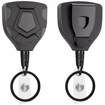 ZUQIETA 2-Pack Heavy Duty Retractable Keychains with Belt Clip - 31.5" Steel Cord ID Badge Reels