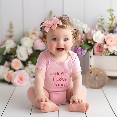 Mini Smiley Hey I Love You - Baby Short Sleeve Graphic Bodysuit