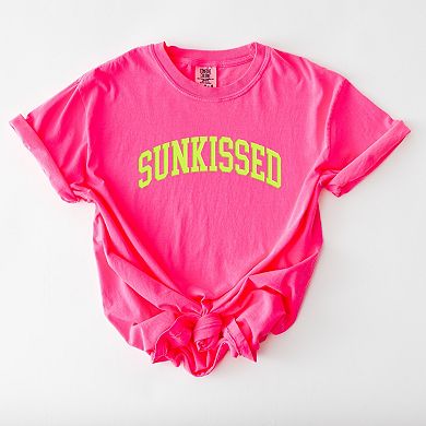 Sunkissed Varsity Arched Puff Print - Women's Garment Dyed Graphic T-Shirt