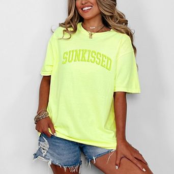 Sunkissed Varsity Arched Puff Print - Women's Garment Dyed Graphic T-Shirt