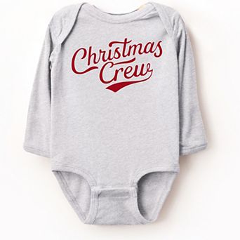 Christmas Crew Cursive - Baby Long Sleeve Bodysuit