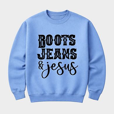 Boots Jeans And Jesus - Women's Graphic Sweatshirt