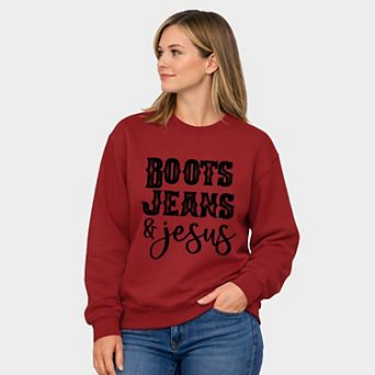 Boots Jeans And Jesus - Women's Graphic Sweatshirt