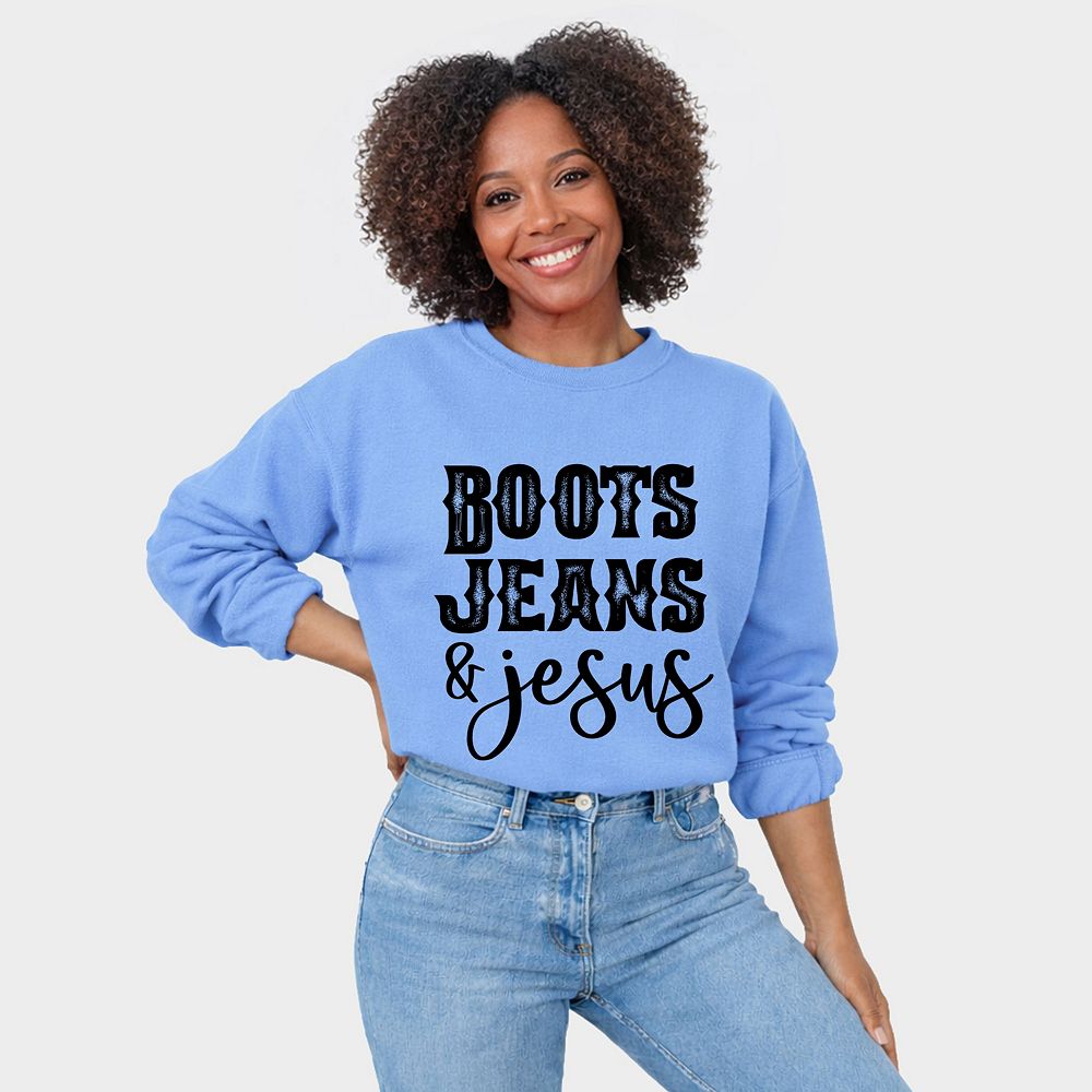 Boots Jeans And Jesus - Women's Graphic Sweatshirt