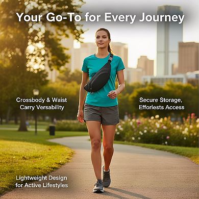 ZUQIETA Lightweight Mini Waist Pack - Crossbody Belt Bag with Shoulder Carry Option