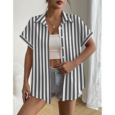 Zeagoo Short Sleeve Blouses for Women Summer Tops Collared Button Down Shirts Office Work Clothing