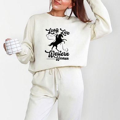 Long Live Western Women - Women's Lightweight Garment Dyed Sweatshirt