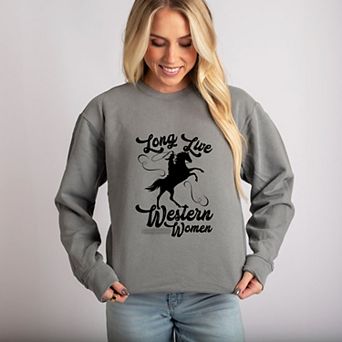 Long Live Western Women - Women's Lightweight Garment Dyed Sweatshirt