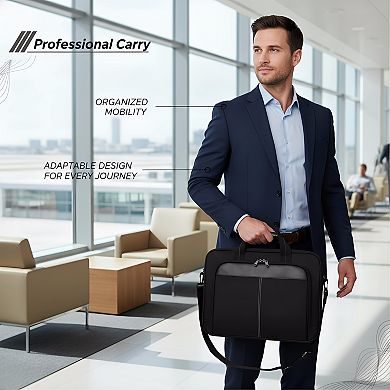 ZUQIETA Classic Slim Ergonomic Laptop Bag - Foam Padded Briefcase & Messenger