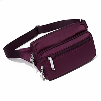 ZUQIETA Anti-Theft RFID Fanny Pack for Women - Crossbody Belt Bag with Locking Zipper, 8.8"x5.5"